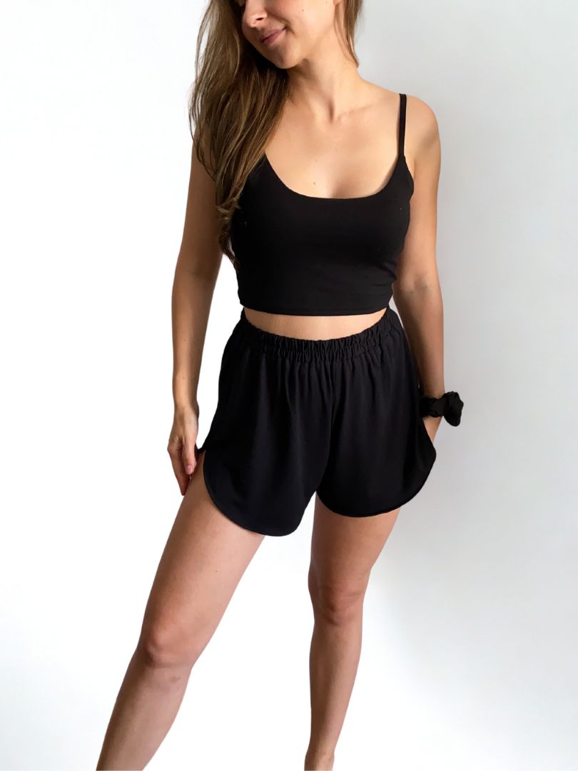 Czarny komplet damski z wiskozy – Estuyo